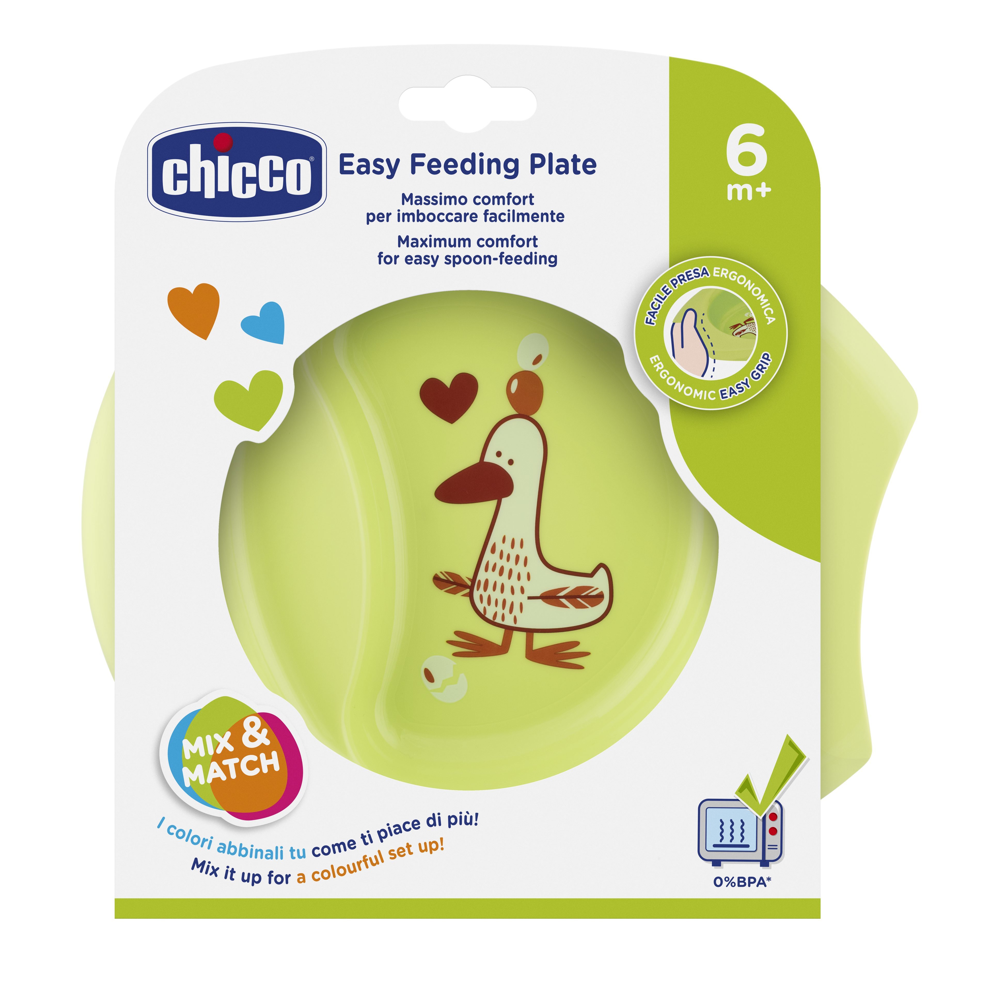 Тарелка Chicco Easy Feeding Bowl с 6месяцев Зеленый купить по цене 1099 ₽ в  интернет-магазине Детский мир