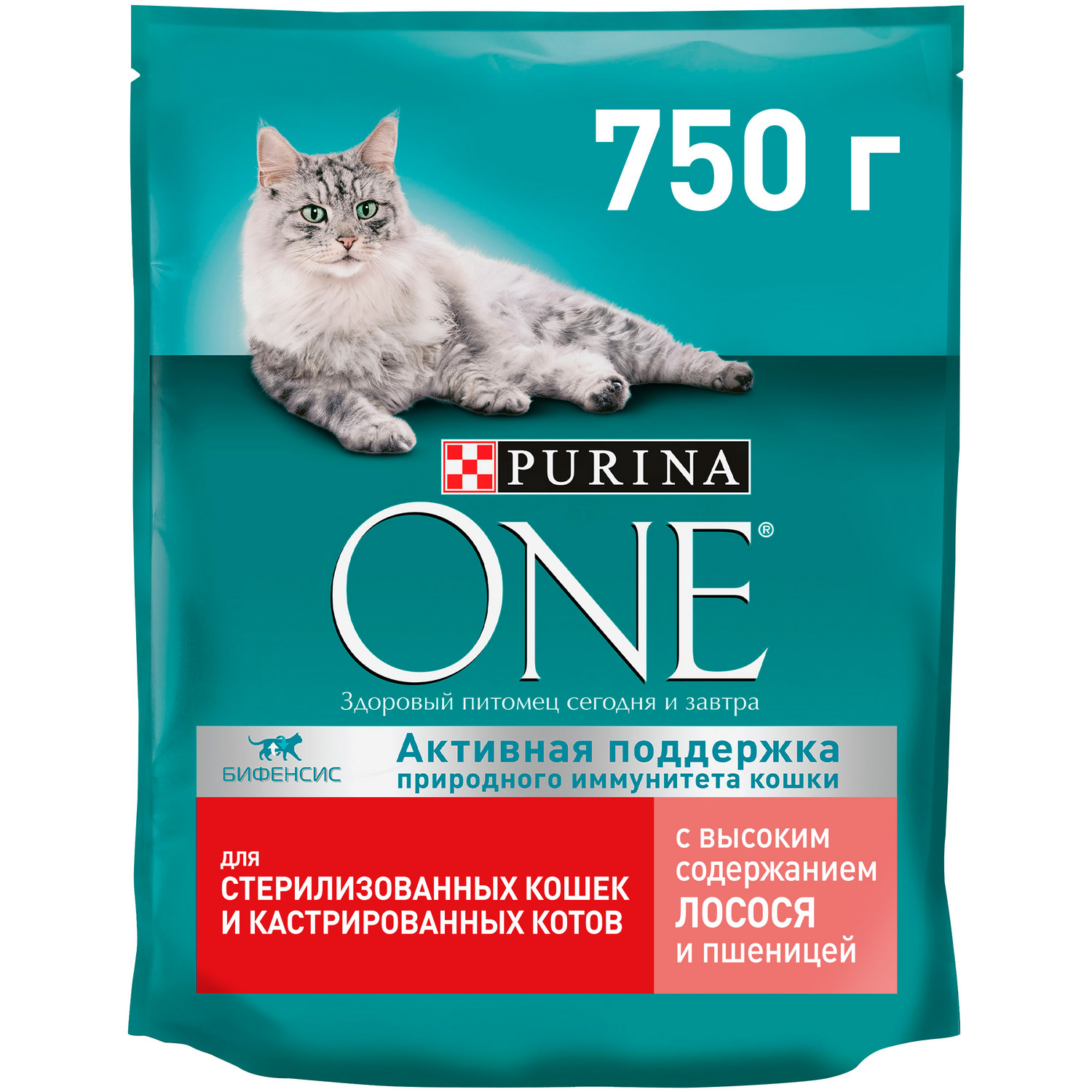 Сухой корм Purina One для стерилизованных кошек с лососем и пшеницей - 750 г