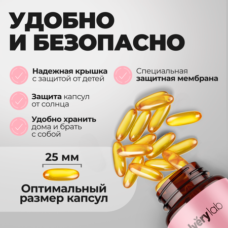 БАД Iverylab Комплекс Омега-3 жирных кислот Omega 3 Beauty 60 капсул