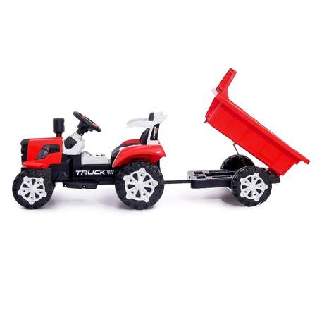Электромобиль Sima-Land Трактор с прицепом 2 мотора цвет красный