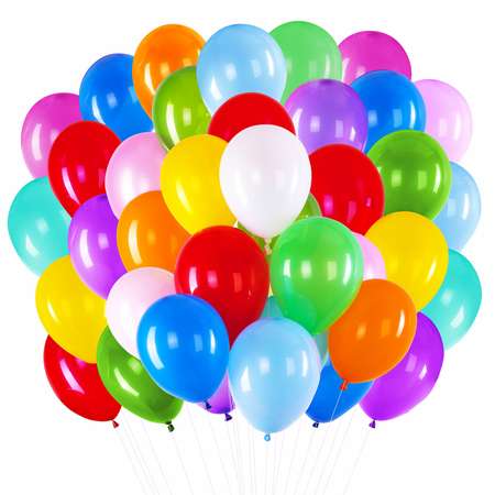 Шары воздушные Brauberg Набор 100 шт яркие цвета для фотозоны на день рождения маленькие