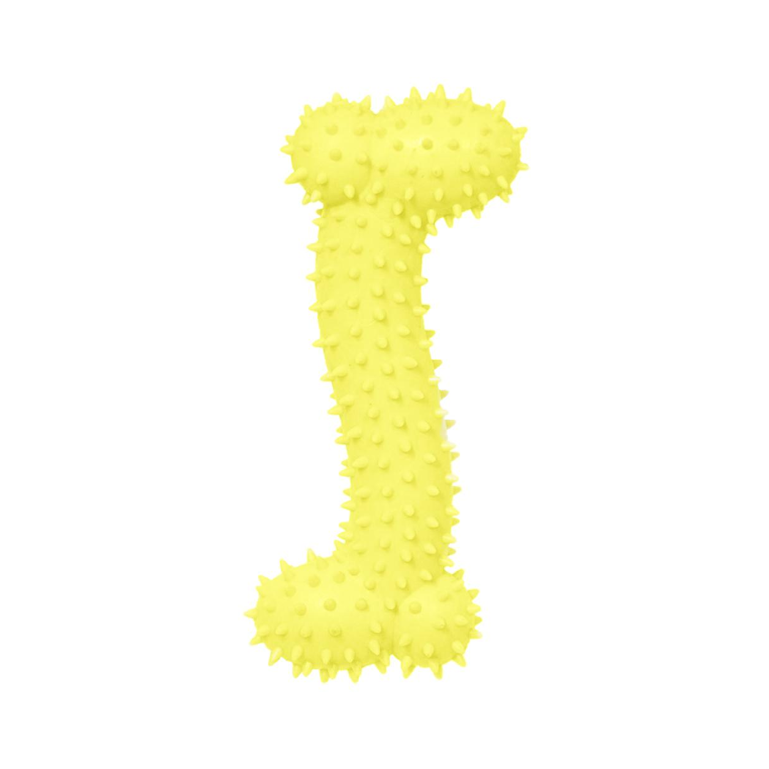 Игрушка для животных NPOSS кость с пупырышками желтая - фото 1