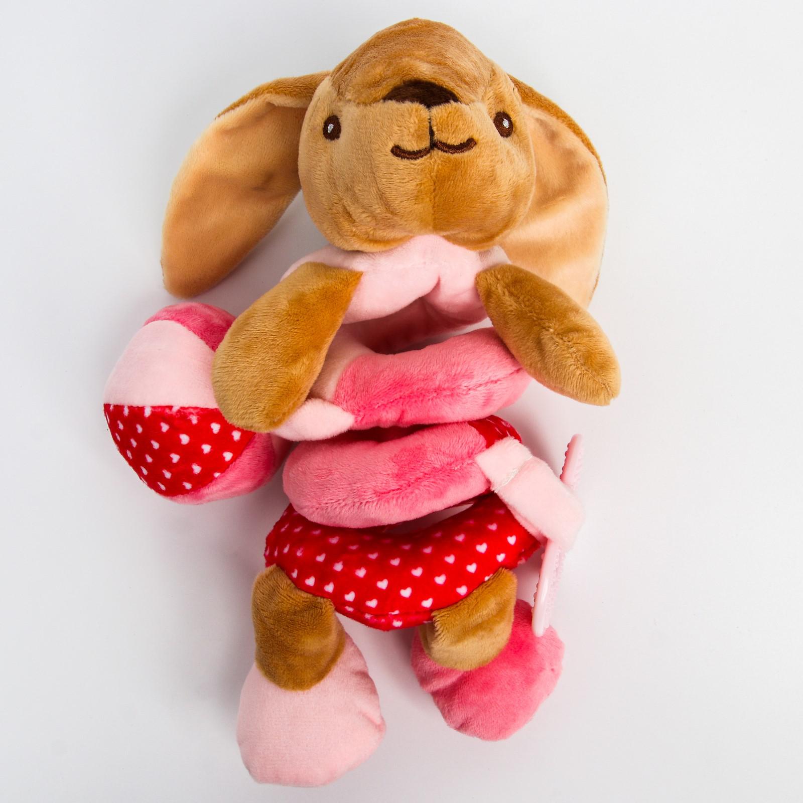 Игрушка-подвеска Крошка Я с погремушкой Зайка розовая - фото 1