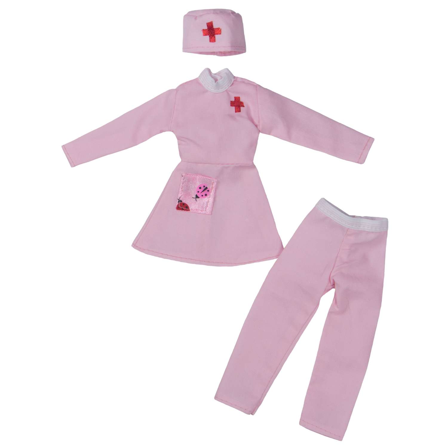 Костюм медсестры Модница для куклы 29 см 4747 розовый 4547розовый - фото 4