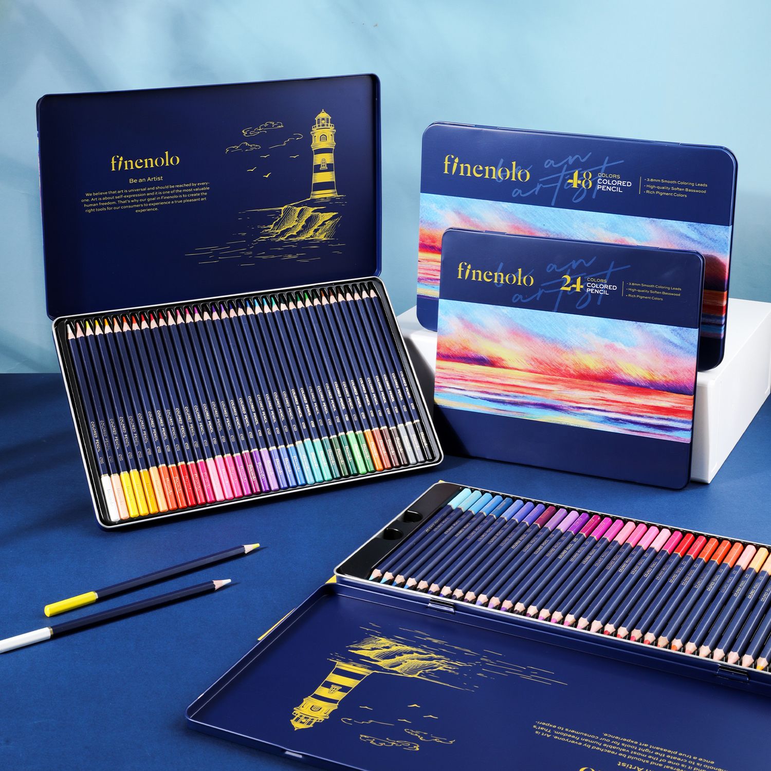 Набор цветных карандашей Finenolo 72 цвета в металлическом пенале - фото 10