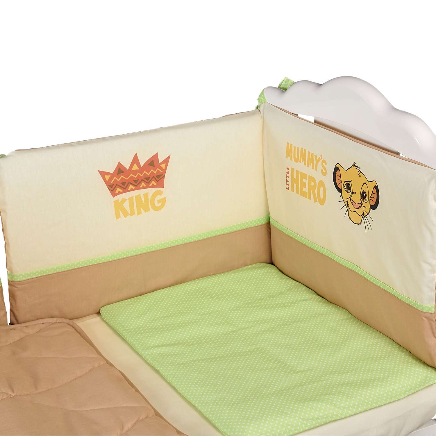Комплект в кроватку Polini kids Disney baby Король Лев 5 предметов Макиато - фото 10