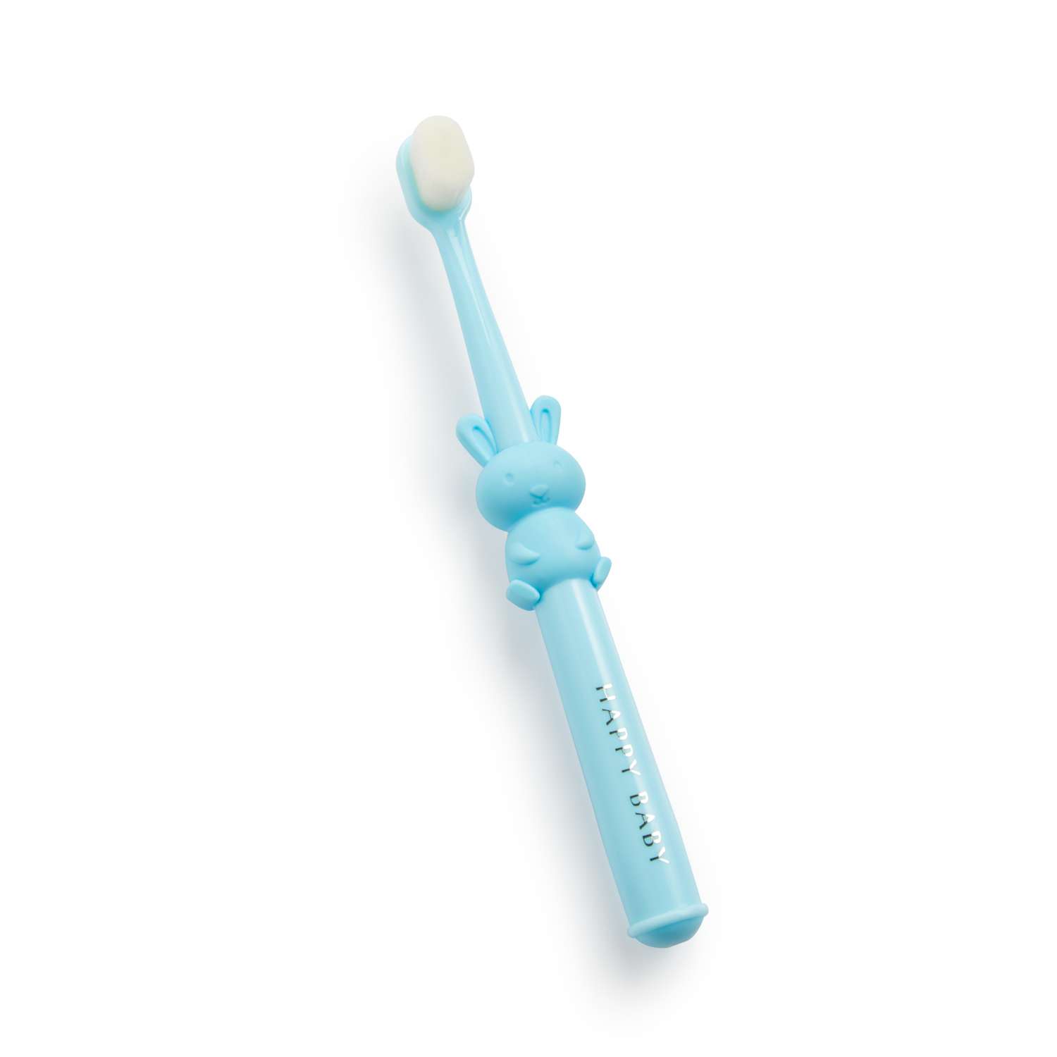 Детская зубная щётка Happy Baby с мягкой щетиной голубая зайка - фото 1