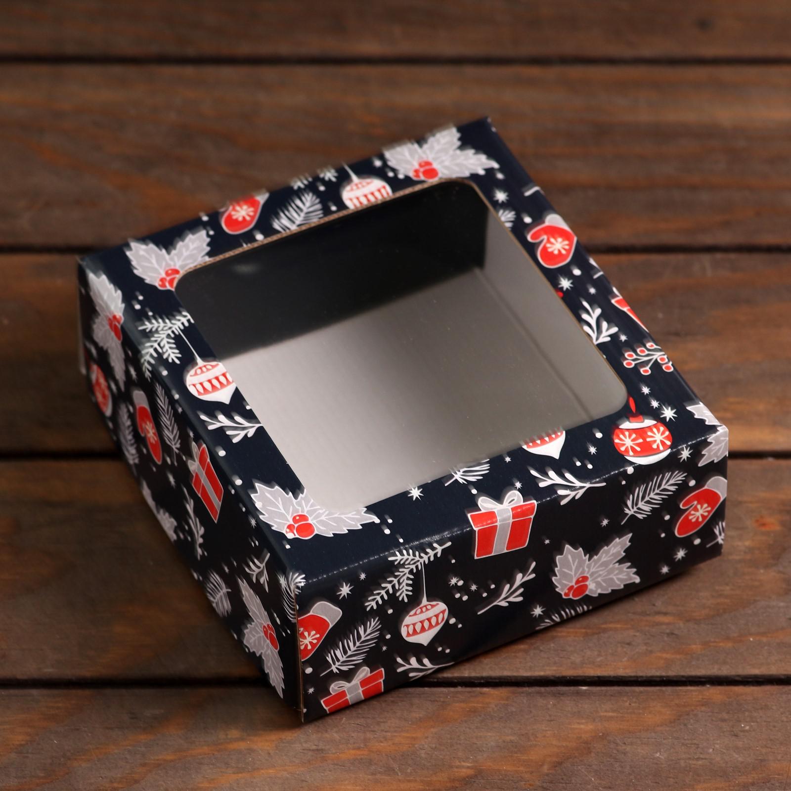 Коробка Sima-Land подарочная. крышка дно.«Зимушка» 14.5×14.5×6 см - фото 4