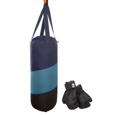 Детский набор для бокса Belon familia груша 50х20 см с перчатками цвет синий бирюзовый черный
