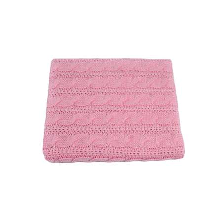 Плед-покрывало детский вязаный WARM WHIFF D-40 розовый на выписку в кроватку 90x110
