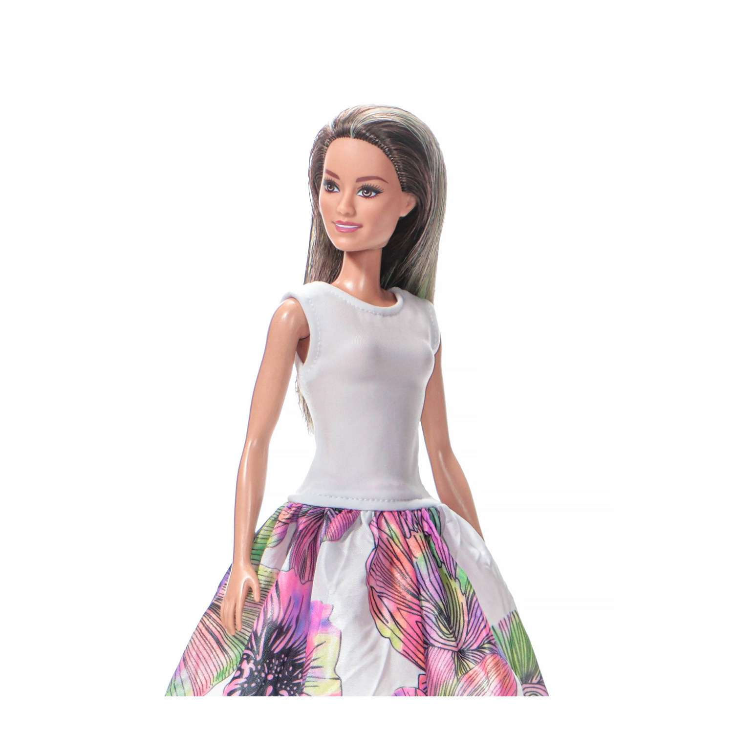 Одежда для кукол VIANA типа Барби Платье и аксессуар цвет белый/розовый 128.19.14 - фото 3