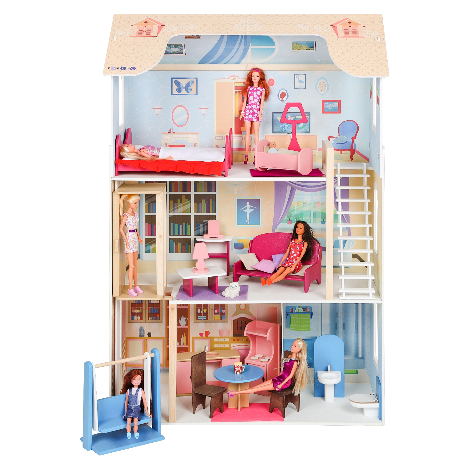 Кукольный домик Paremo Грация с мебелью 17 предметов PD315-03 - фото 8