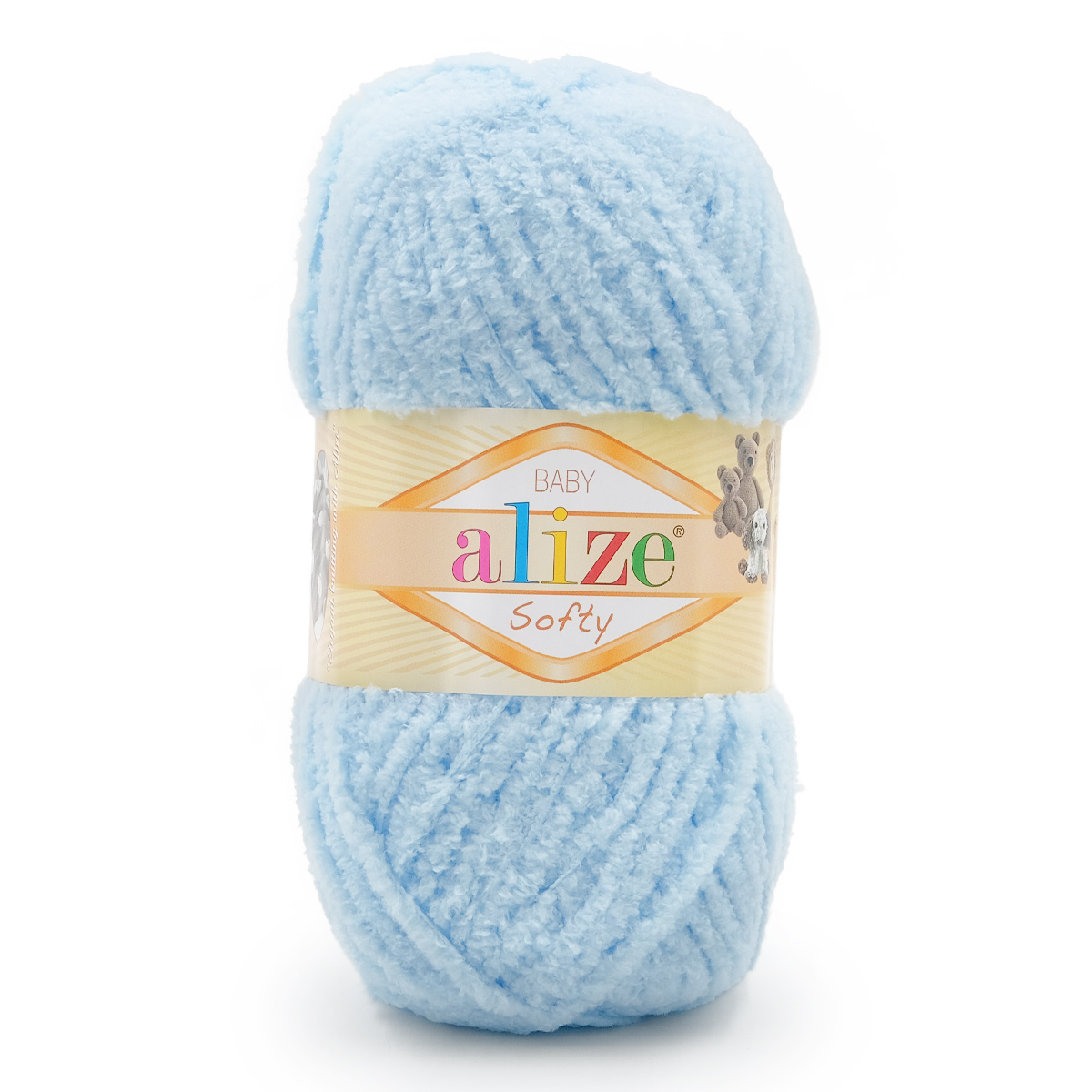Пряжа для вязания Alize softy 50 гр 115 м микрополиэстер мягкая фантазийная 183 светло-голубой 5 мотков - фото 5