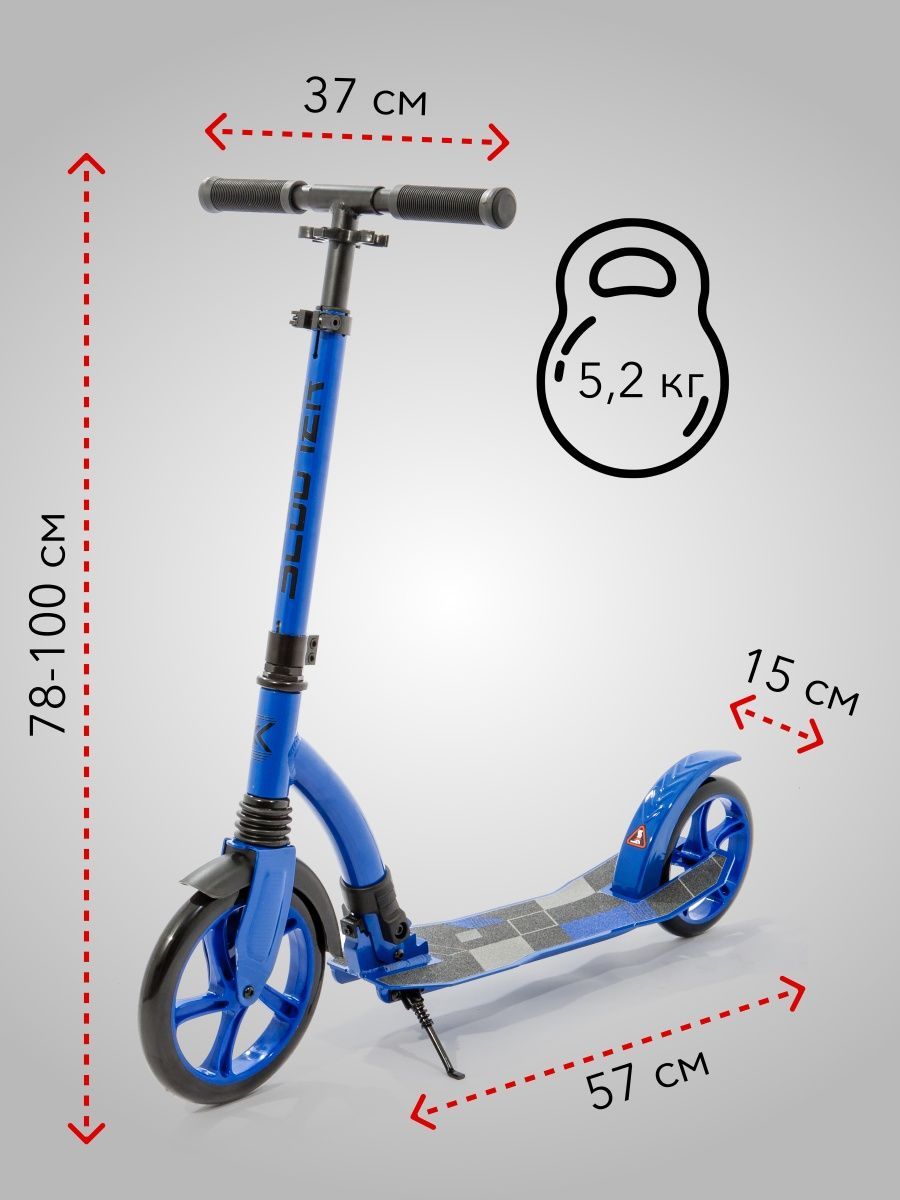 Самокат городской SCOOTER PHOENIX синий - фото 3