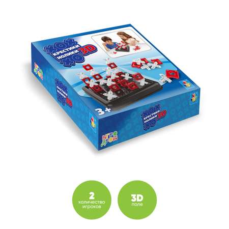 Игра настольная 1TOY Игродром крестики-нолики 3D размер