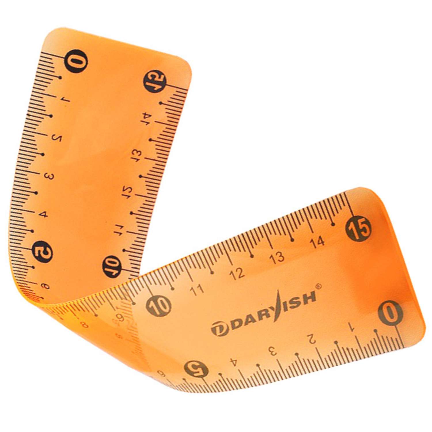 Набор линеек Darvish геометрических школьных пластиковых мягких 3 шт оранжевый - фото 4