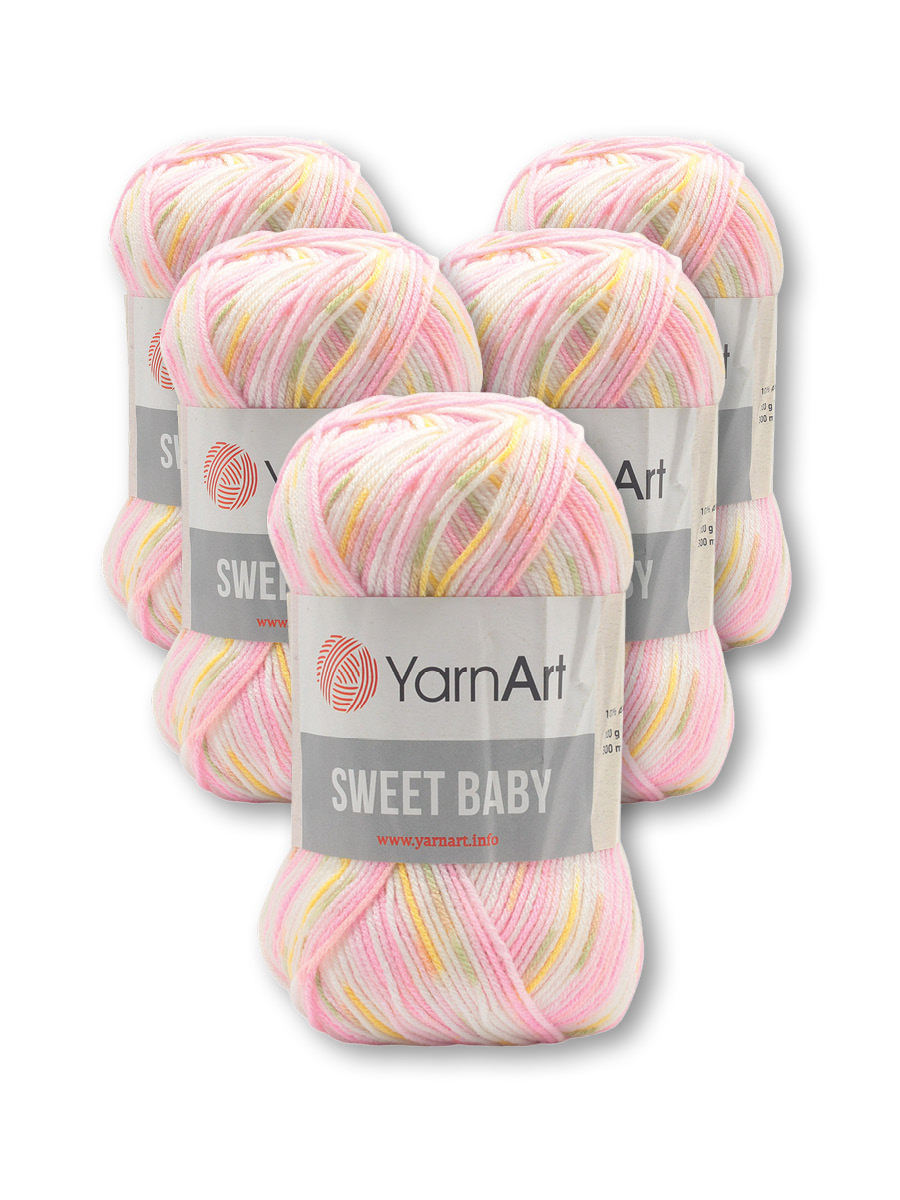 Пряжа для вязания YarnArt Sweet Baby 100 гр 300 м акрил тонкая детская 5 мотков цвет 901 - фото 1