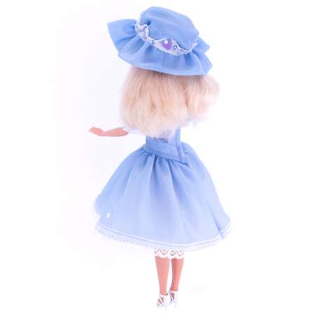 Легкое платье из шелка Модница для куклы 29 см 1401 голубой