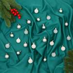 Набор шаров Зимнее волшебство пластик d-3 см 24 шт «Традиция» треск серебро белый