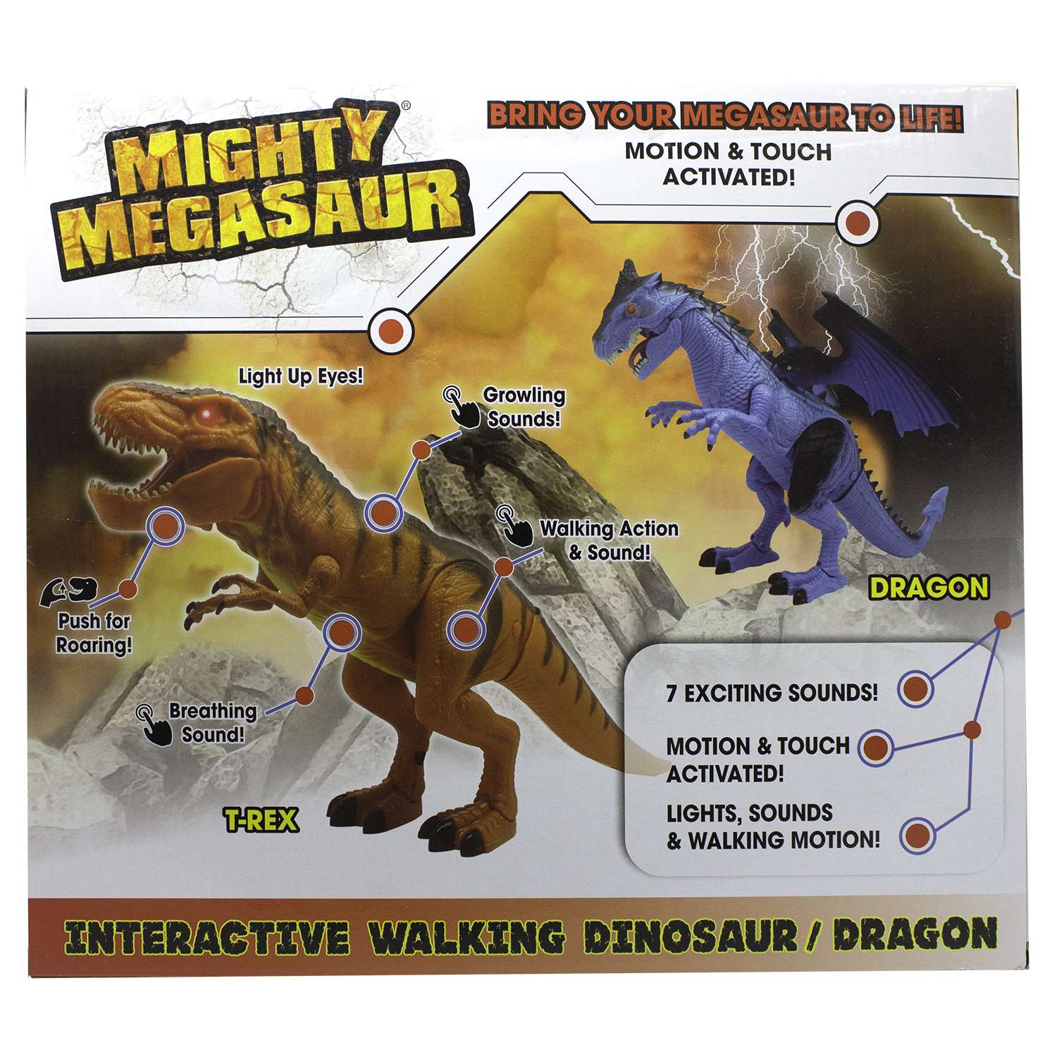 Игрушка интерактивная Dragon Тиранозавр сенсорный (свет/звук/режим ходьбы) - фото 6