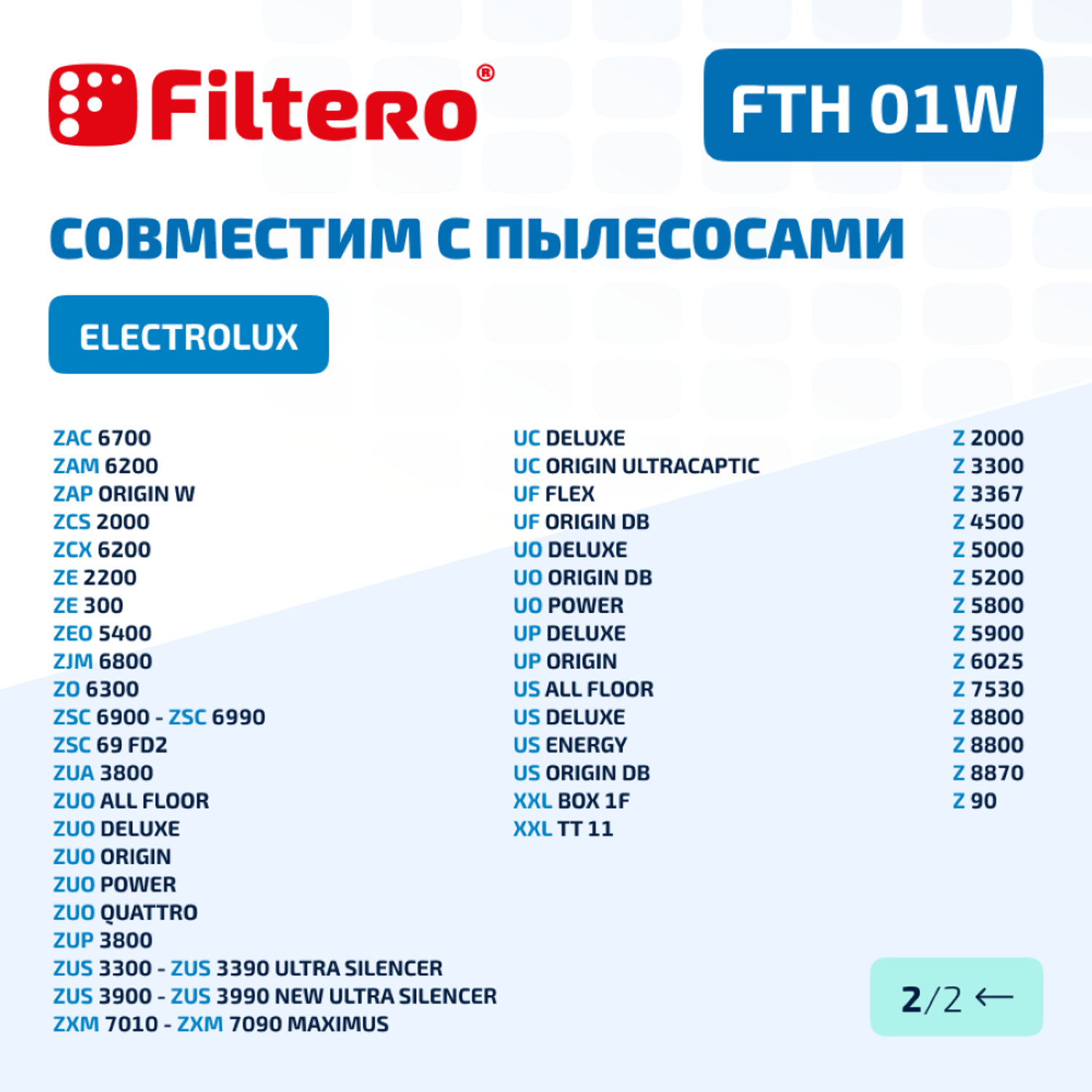 Фильтр HEPA Filtero для пылесосов Electrolux и Philips FTH 01 W Elx моющийся - фото 7