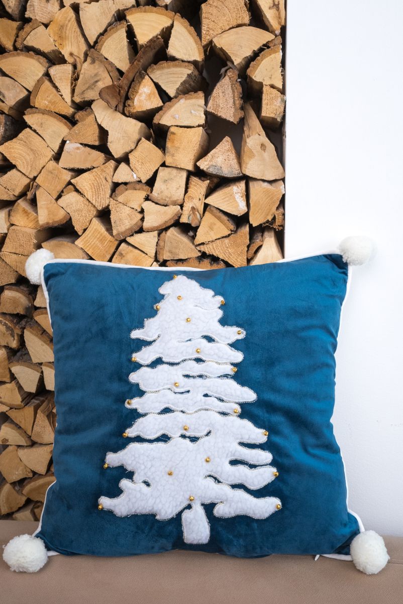 Чехол для подушки Arya Home Collection 45x45 Tree Синий - фото 2