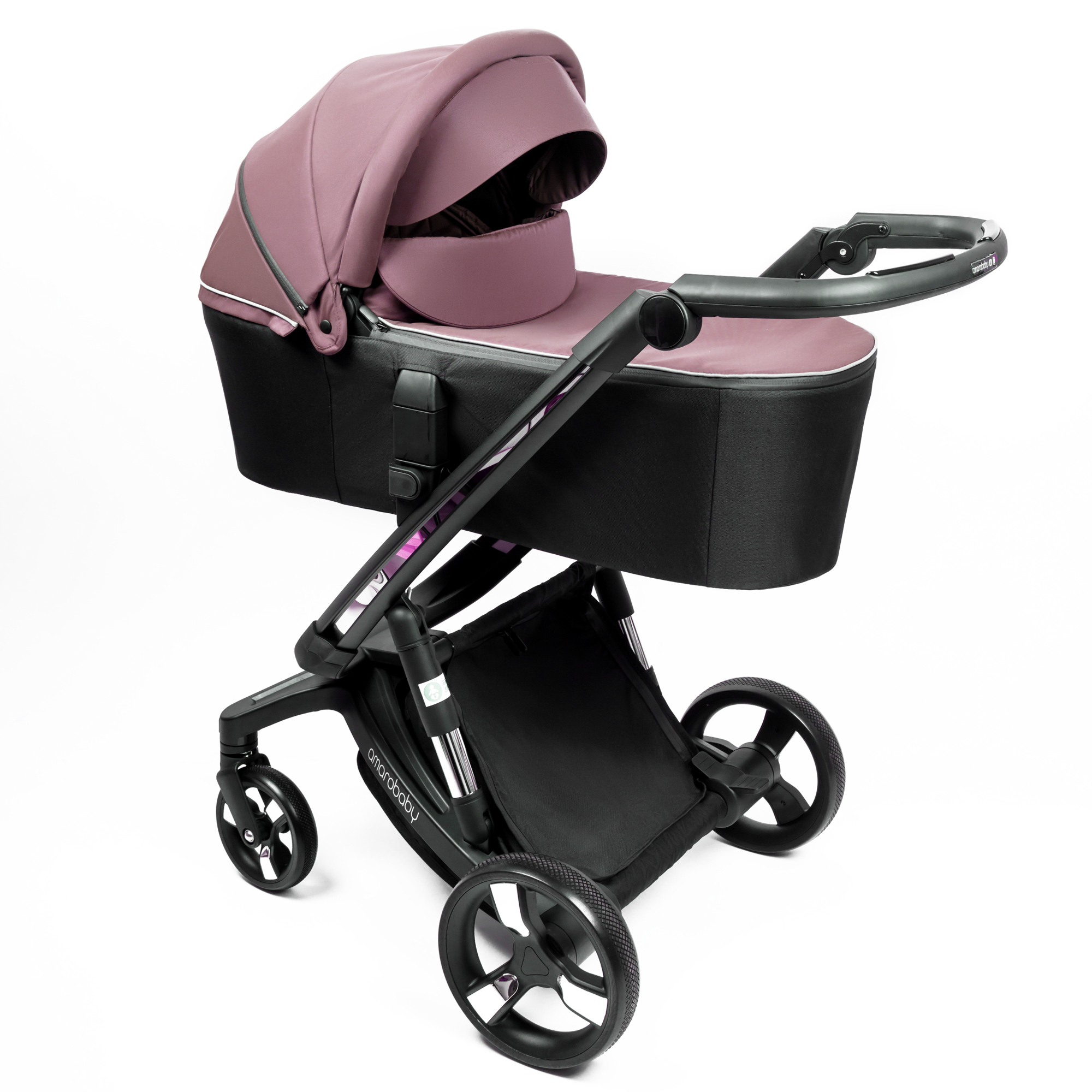 Коляска детская 2 в 1 AmaroBaby TUTUM с AUTO BRAKE розовый - фото 23