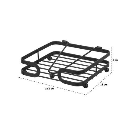 Подставка El Casa для салфеток с держателем 18.5х18х6 см Черная. металлическая