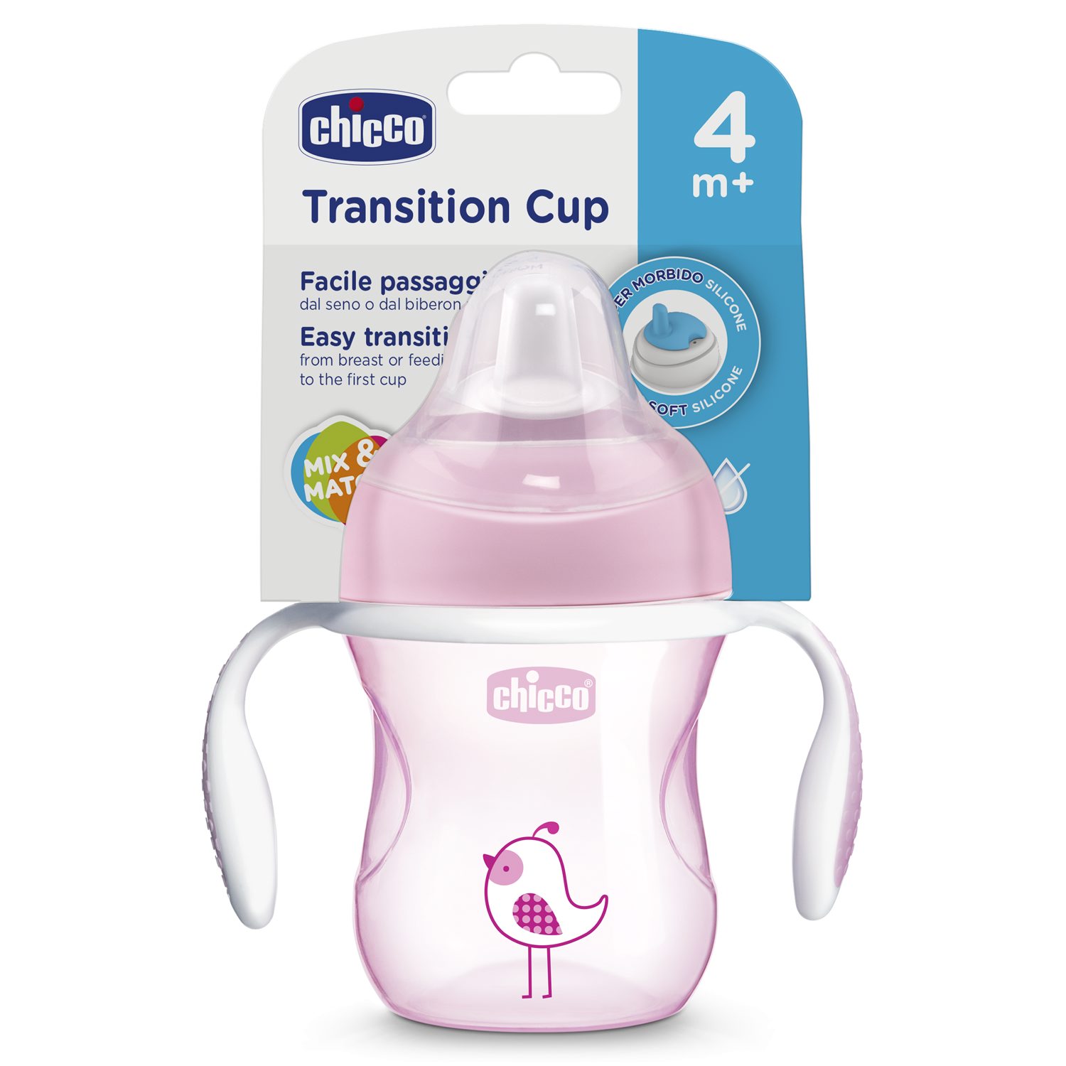 Поильник Chicco Transition Cup для детей от 4 месяцев розовый - фото 11