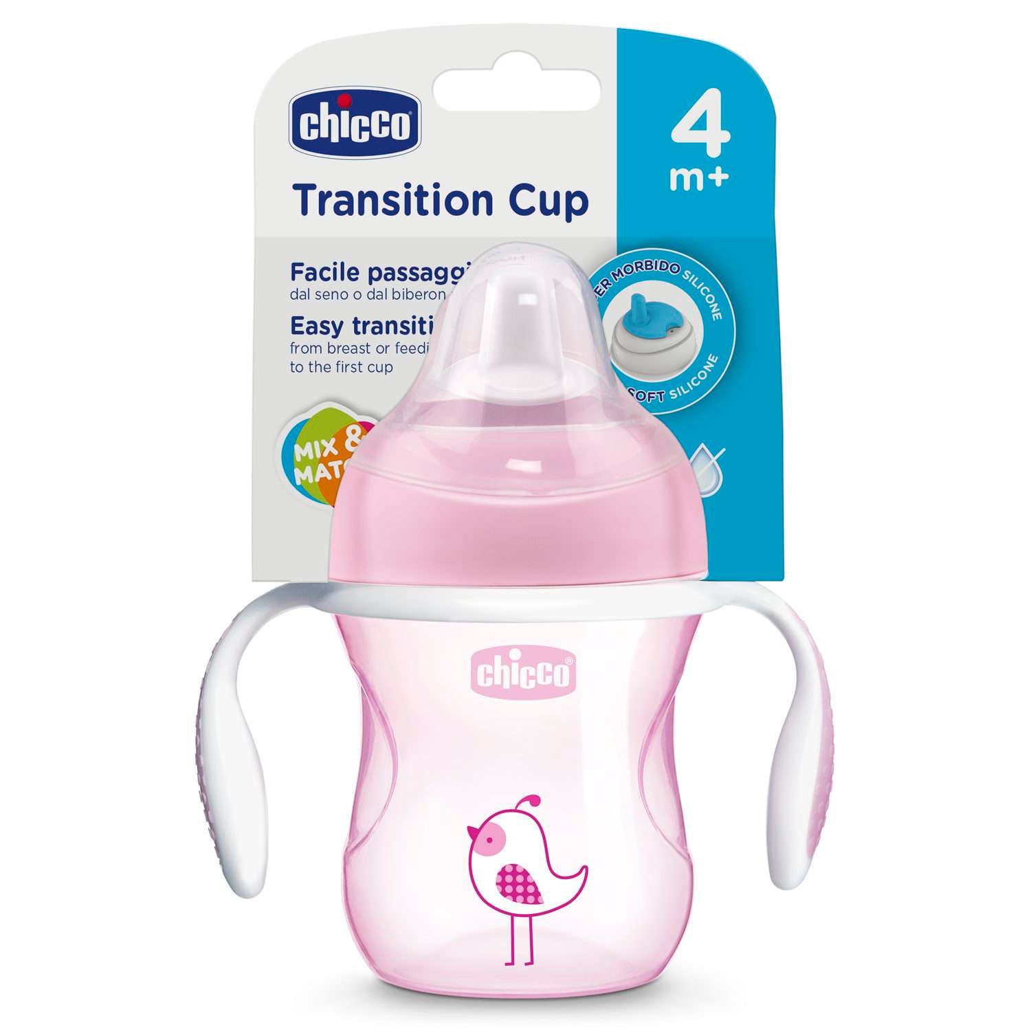 Поильник Chicco Transition Cup для детей от 4 месяцев розовый - фото 11
