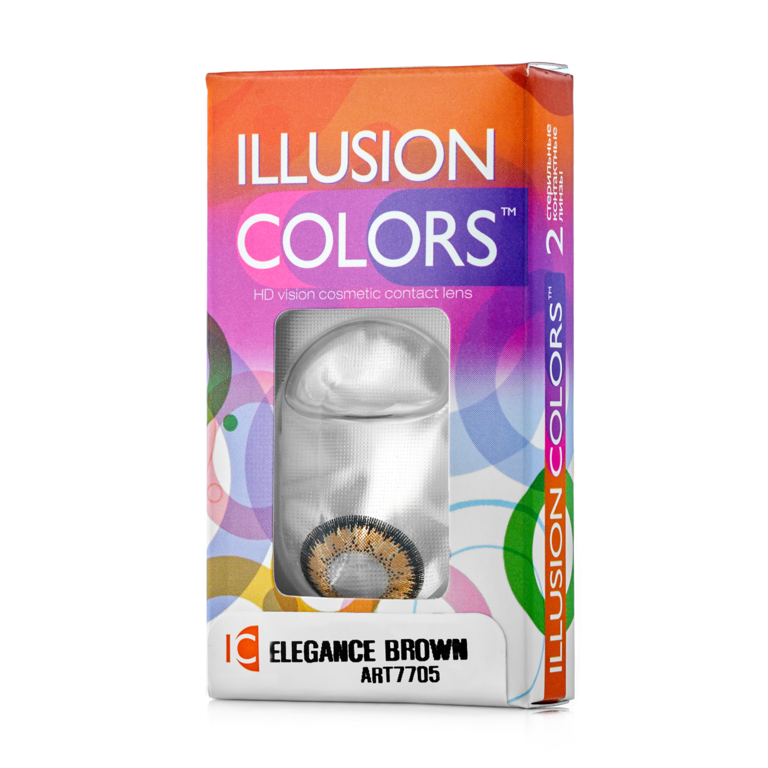 Контактные линзы ILLUSION colors elegance brown на 3 месяца -0.50/14/8.6 2 шт. - фото 1