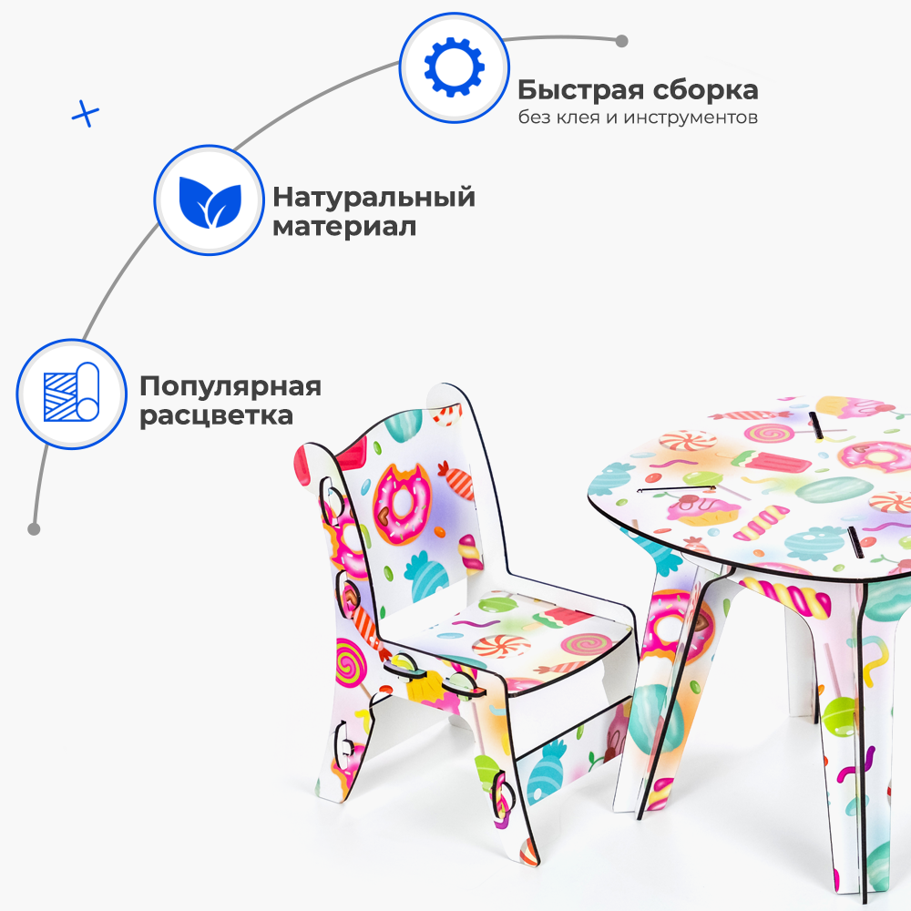 Стол и стулья для кукол Teremtoys 3202 3202 - фото 4