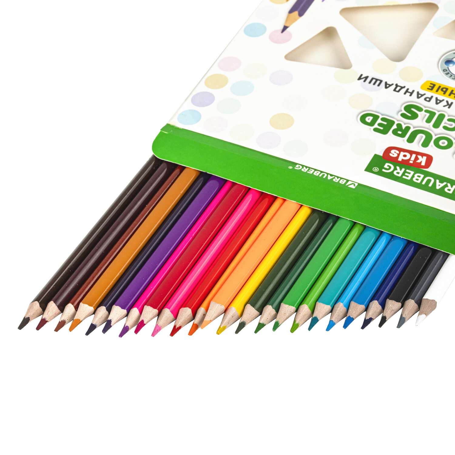 Карандаши цветные Brauberg художественные для рисования 24 цвета с мягким грифелем - фото 5