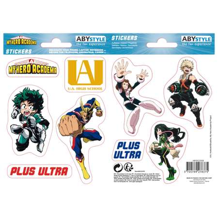 Наклейки ABYStyle My Hero Academia - Stickers - 16x11cm/ 2 Sheets - UA High School X5 ABYDCO508