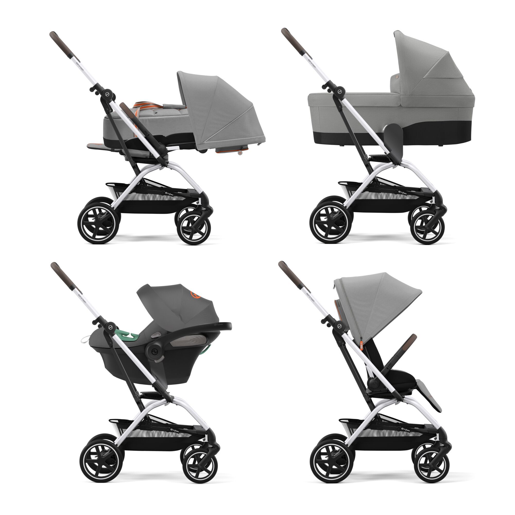 Коляская детская Cybex Eezy S Twist+ 2 BLK Lava Grey с дождевиком и бампером - фото 5