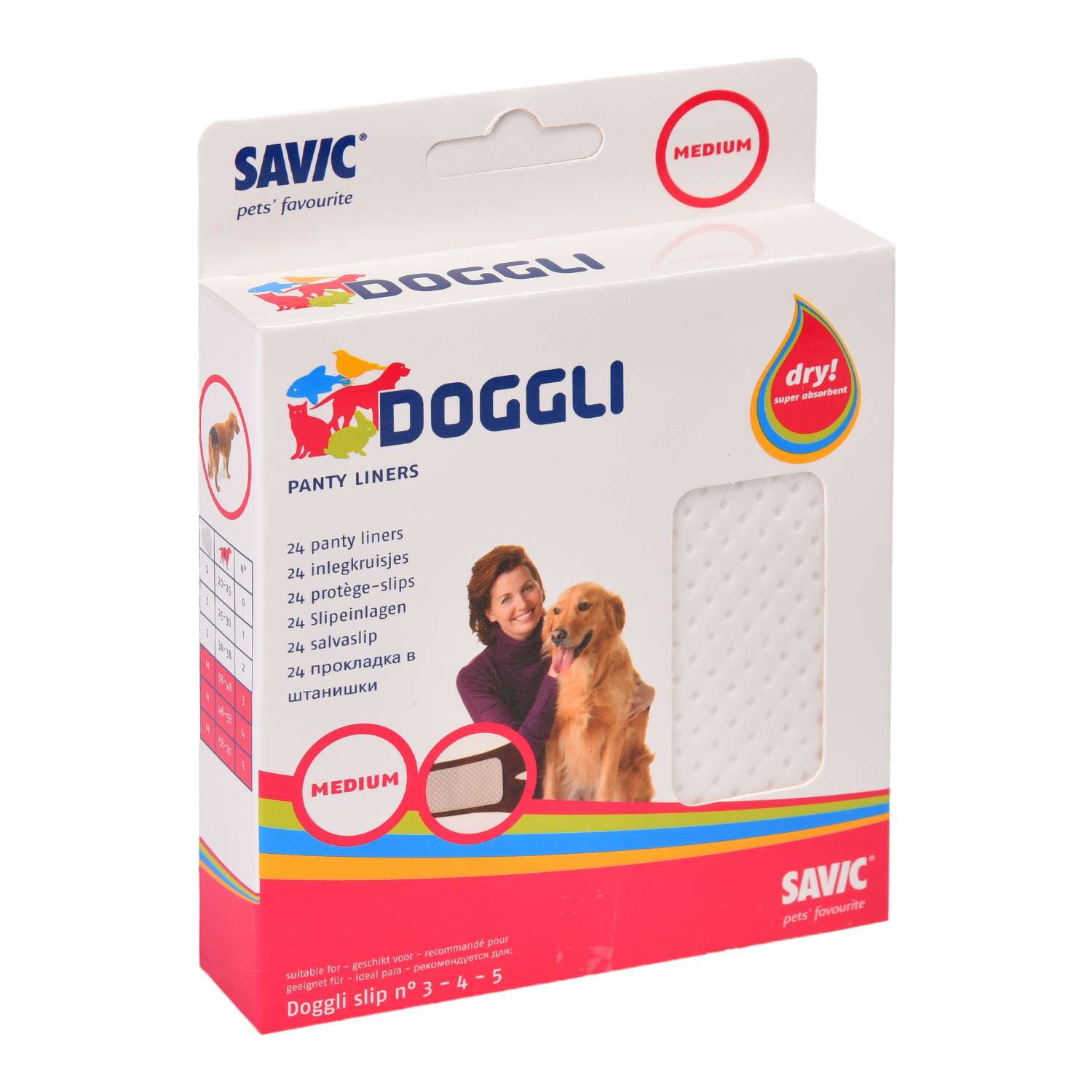 Прокладки для гигиенических трусов собак Savic Panty Liner Doggli 3-4-5 средние 24шт - фото 2