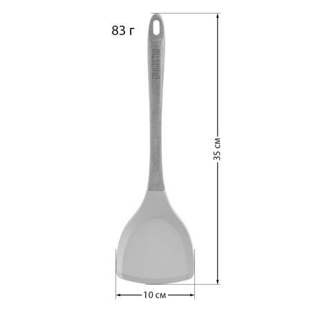 Лопатка кулинарная DeNASTIA силикон с ручкой из акации 35x10 см бежевый A000164