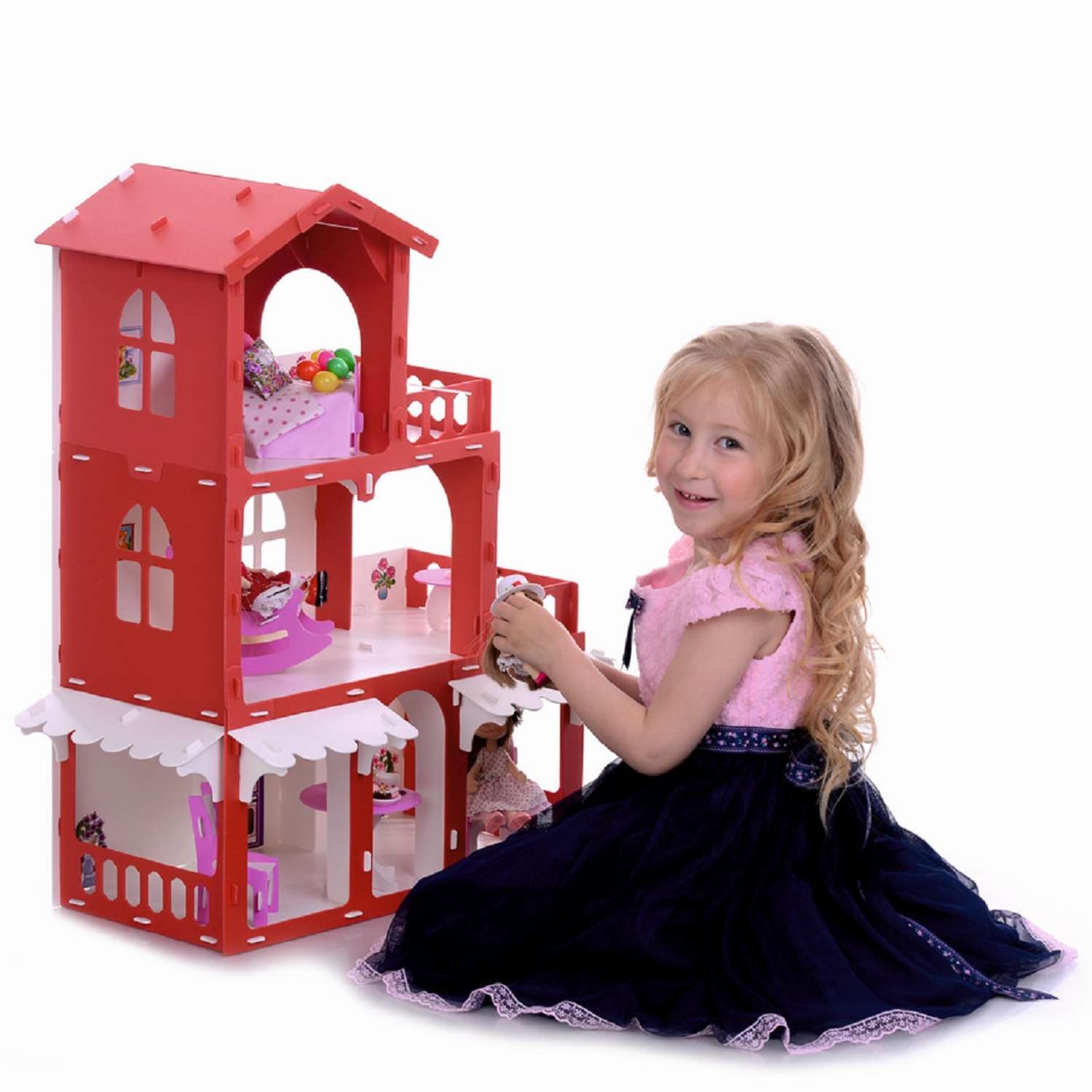 Домик для кукол Krasatoys Николь с мебелью 6 предметов 000288 000288 - фото 2