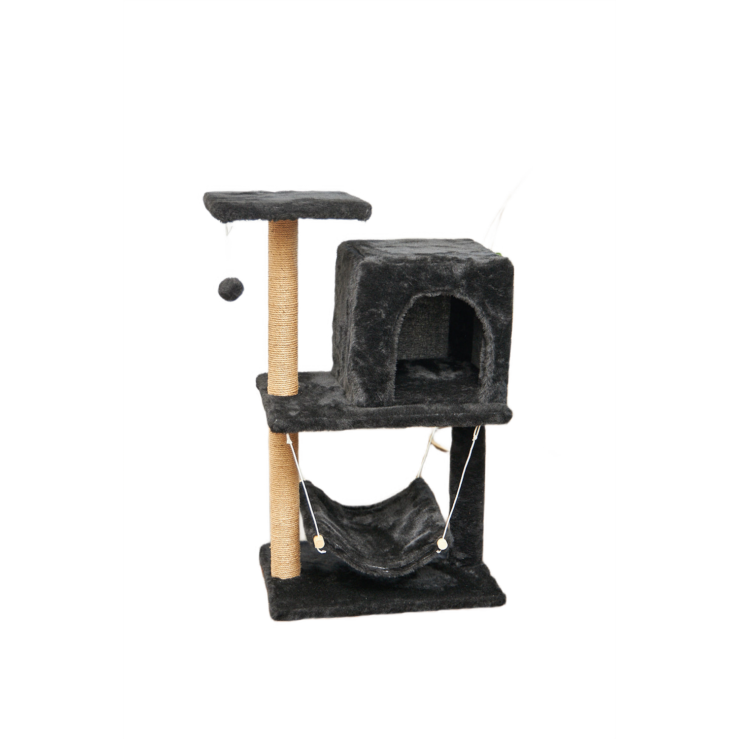 Когтеточка для кошек с домиком БРИСИ Черный - фото 1