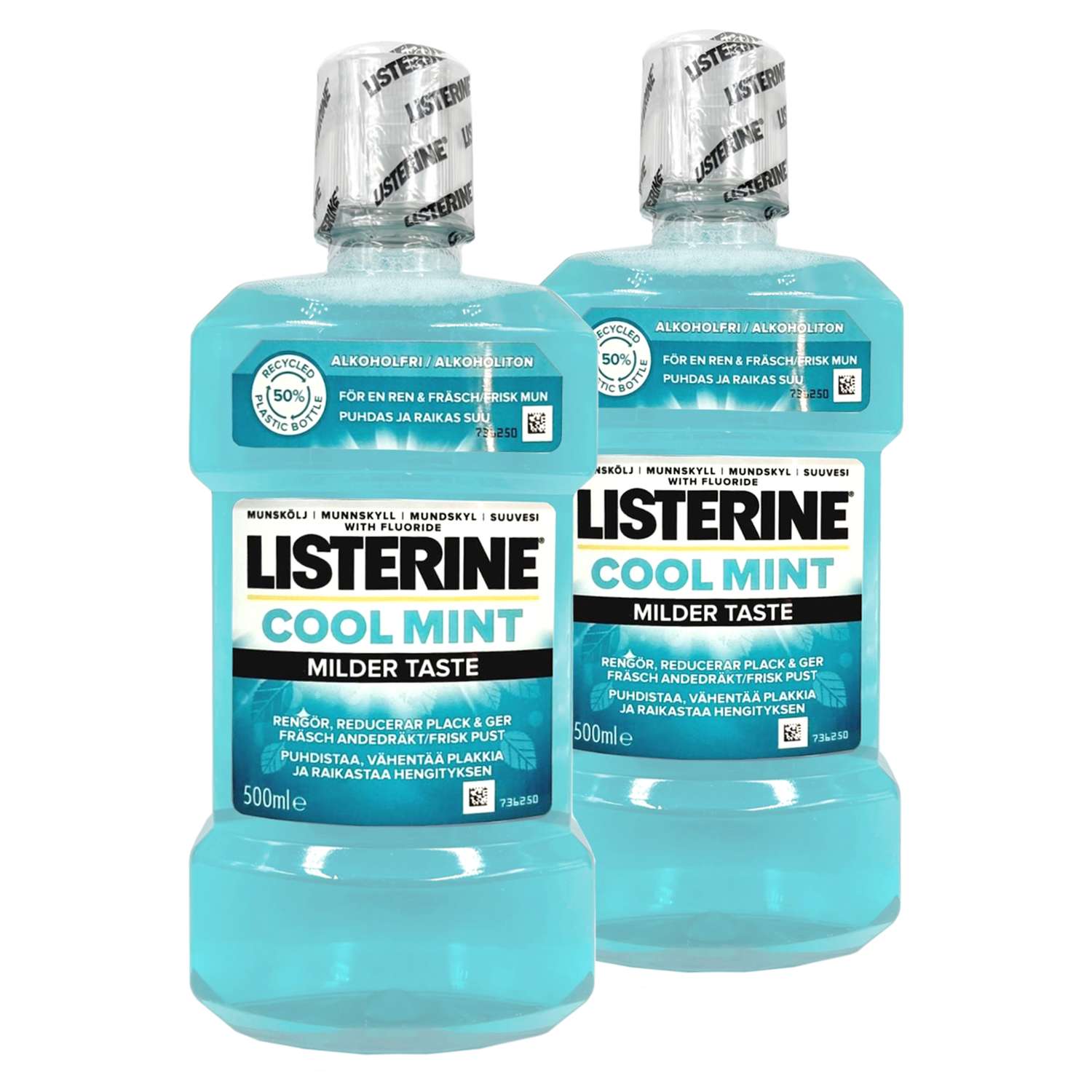 Ополаскиватели для рта LISTERINE Свежая мята 500 мл х 2 шт не содержит спирт - фото 1