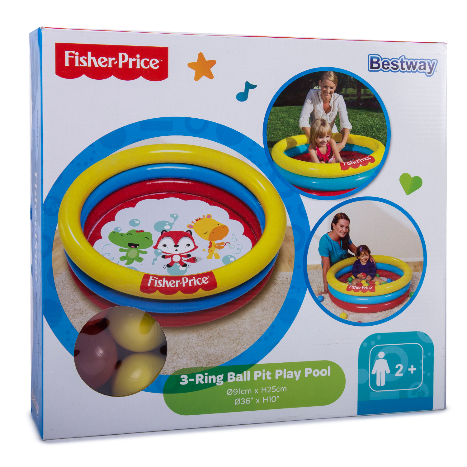 Бассейн Bestway Fisher Price с шариками 93501 - фото 6