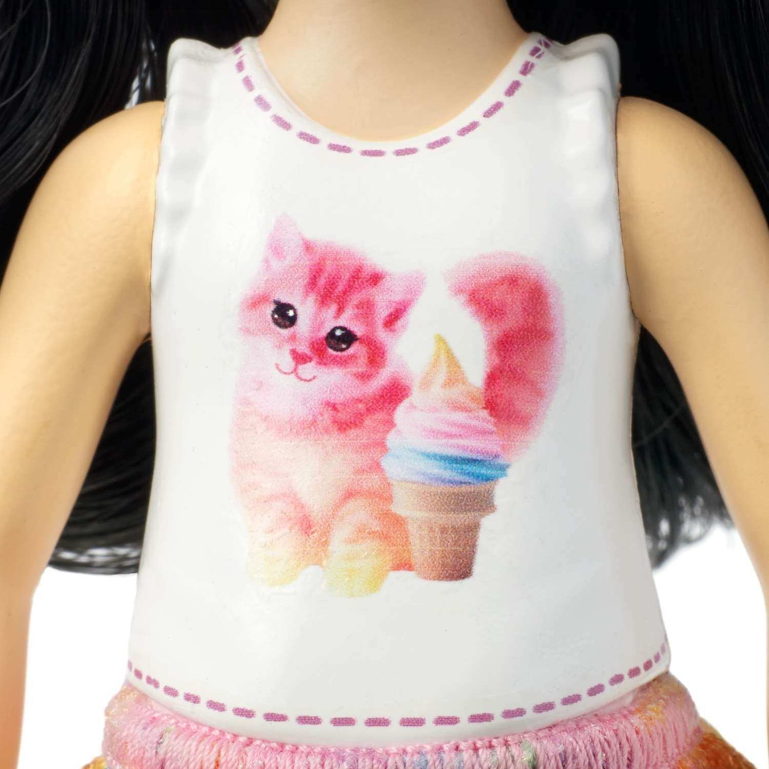 Кукла Barbie Челси Шатенка в топе с котенком FXG77 DWJ33 - фото 6