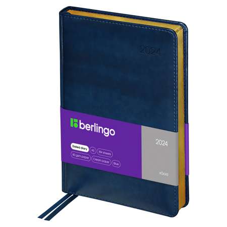 Ежедневник датированный 2024г BERLINGO xGold синий