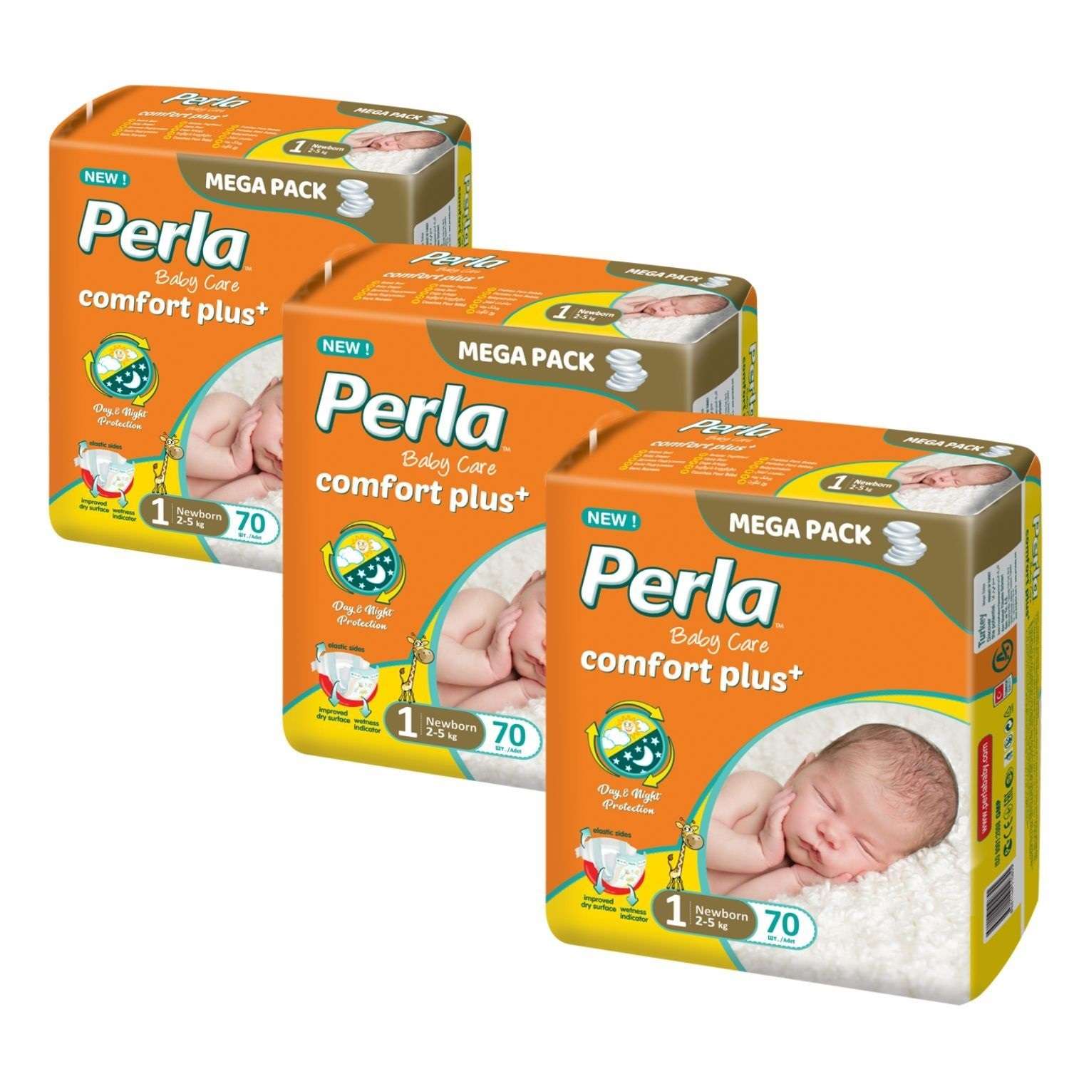Подгузники Perla CP MEGA Newborn 210 шт 2-5 кг - фото 1