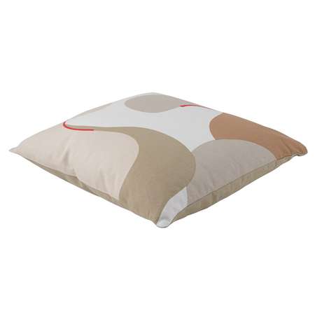 Подушка Tkano декоративная из хлопка бежевого цвета с авторским принтом 45х45 см