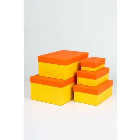 Набор подарочных коробок Cartonnage 5 в 1 Радуга оранжевый желтый