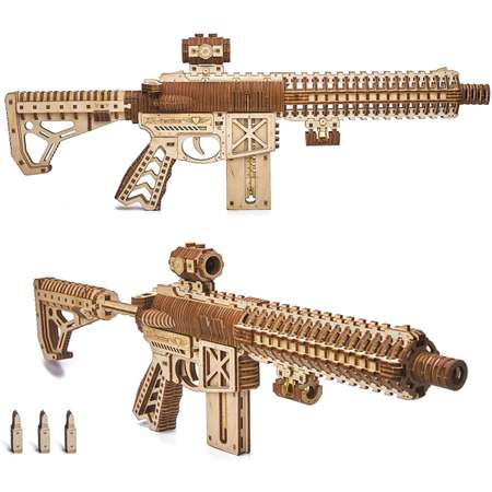 Модель сборная Wood Trick Штурмовая винтовка AR-T «стреляет пулями»
