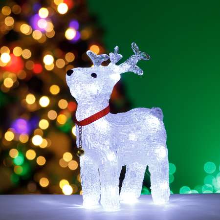 Фигура декоративная BABY STYLE Олень акрил LED холодный белый свет с режимами 23 см
