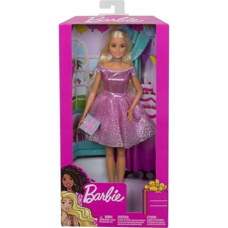 Кукла Barbie День рождения в розовом платье коллекционная GDJ36