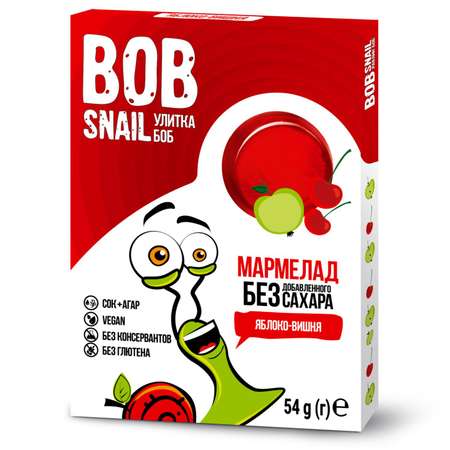 Мармелад фруктовый Bob Snail без сахара яблоко-вишня 54г